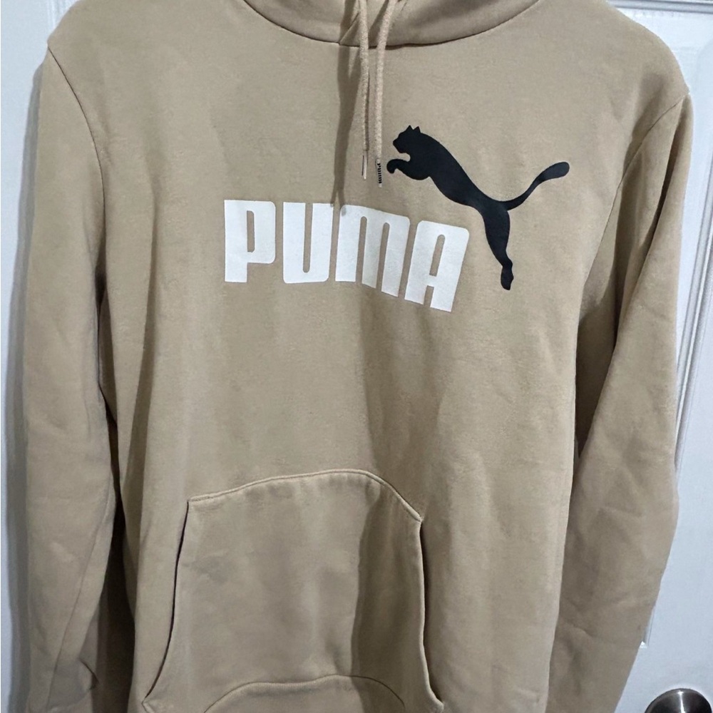 Puma Tan Hoodie with Black Logo